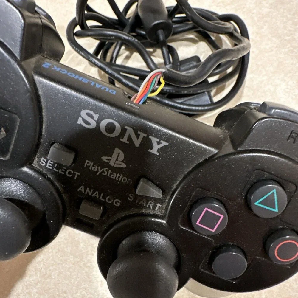 Official Sony PS2 PlayStation 2 Black DualShock 2 Controller Tested and Working